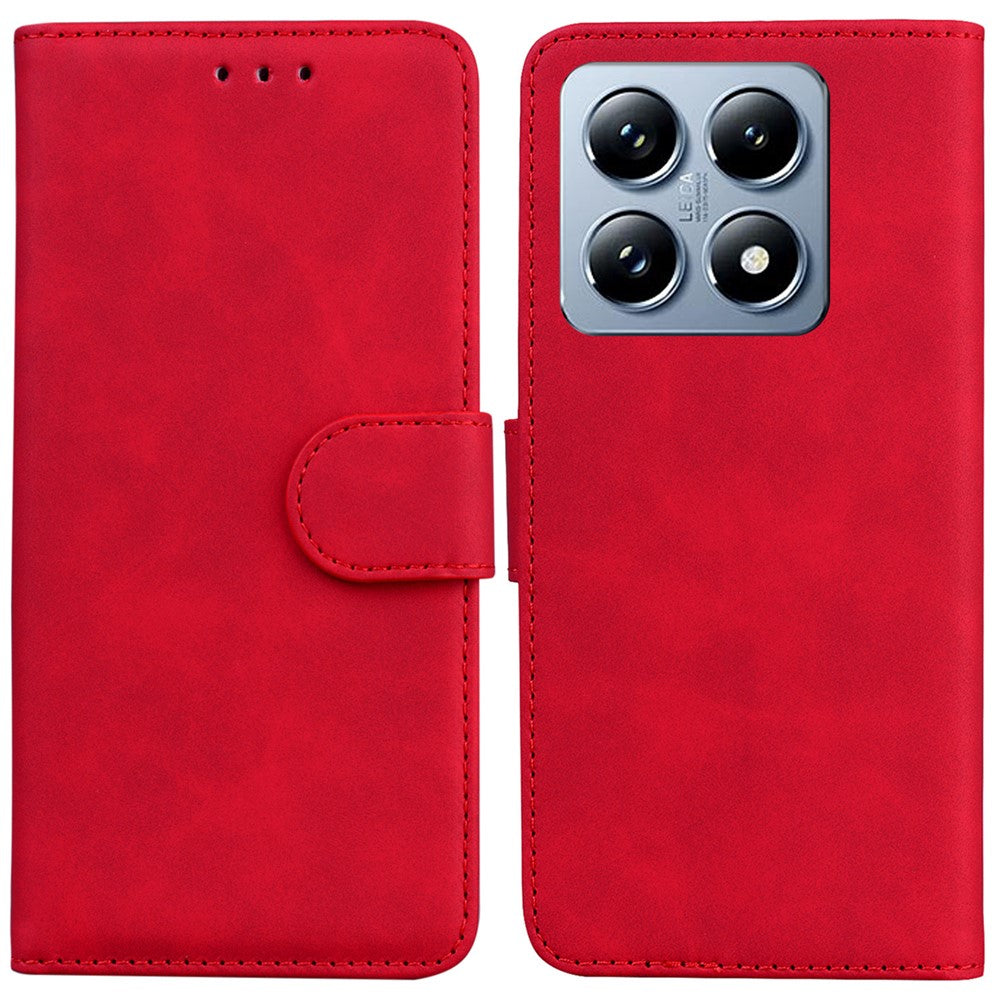 For Xiaomi 14T Case Solid Color Leather Wallet Phone Cover