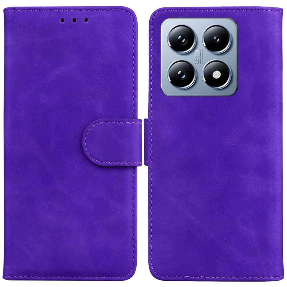 For Xiaomi 14T Case Solid Color Leather Wallet Phone Cover
