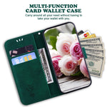 For Xiaomi 14T Case PU Leather Wallet Phone Cover Butterfly Flower Imprint
