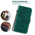 For Xiaomi 14T Case PU Leather Wallet Phone Cover Butterfly Flower Imprint