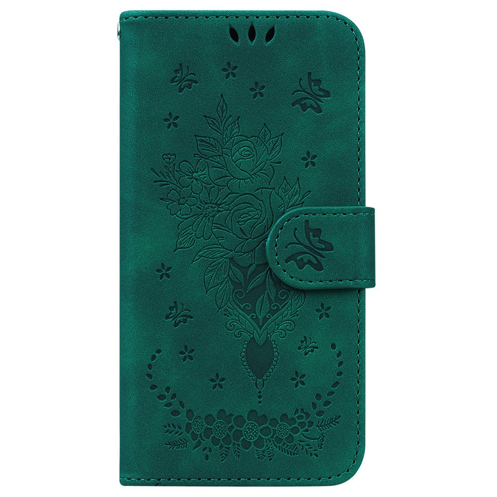 For Xiaomi 14T Case PU Leather Wallet Phone Cover Butterfly Flower Imprint