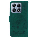 For Xiaomi 14T Case PU Leather Wallet Phone Cover Butterfly Flower Imprint