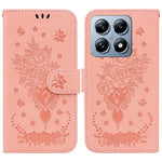 For Xiaomi 14T Case PU Leather Wallet Phone Cover Butterfly Flower Imprint