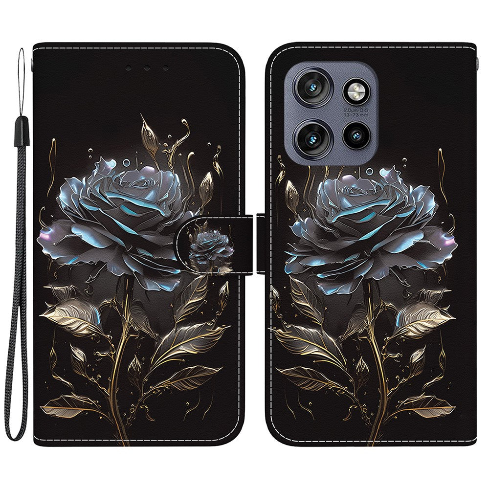 Til Motorola Edge 60 Neo 5G / Edge 50 Neo 5G / Moto S50 5G / ThinkPhone 25 5G Pung-Telefoncover Anti-Fald Læder Flip Cover Med Mønsterprint