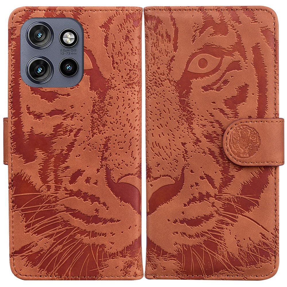 For Motorola Edge 60 Neo 5G / Edge 50 Neo 5G / Moto S50 5G / ThinkPhone 25 5G Case Tiger Imprint Leather Wallet Phone Cover