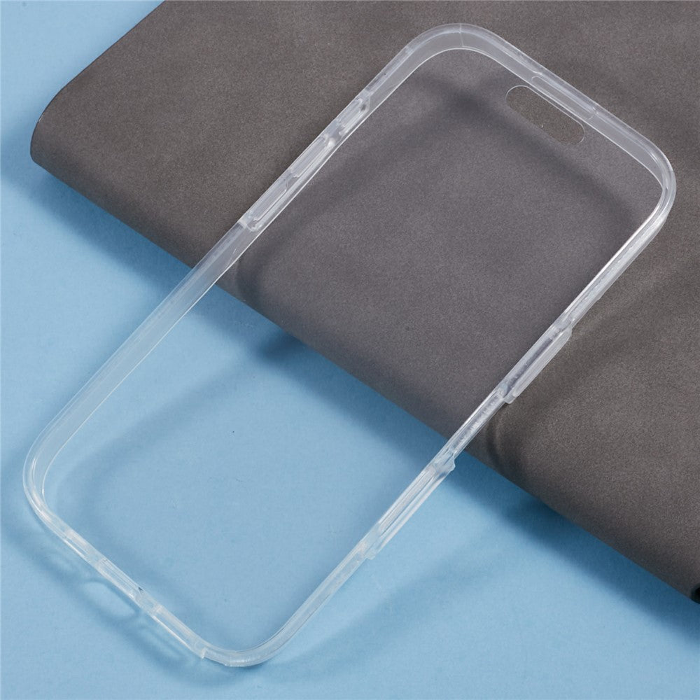 Til iPhone 16 Pro Cover TPU-ramme Klart akrylbagpanel telefoncover med PET-film