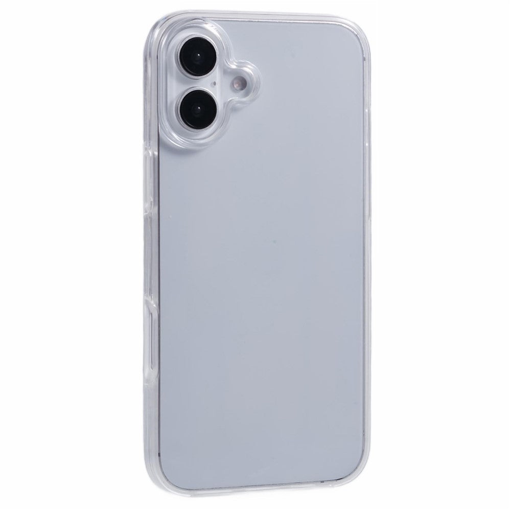 For iPhone 16 Plus Case TPU Frame Clear Acrylic Back Phone Cover with PET Film