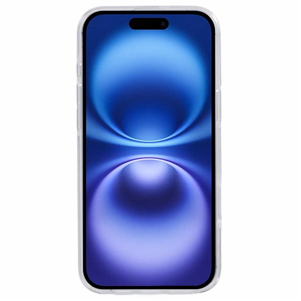 For iPhone 16 Plus Case TPU Frame Clear Acrylic Back Phone Cover with PET Film