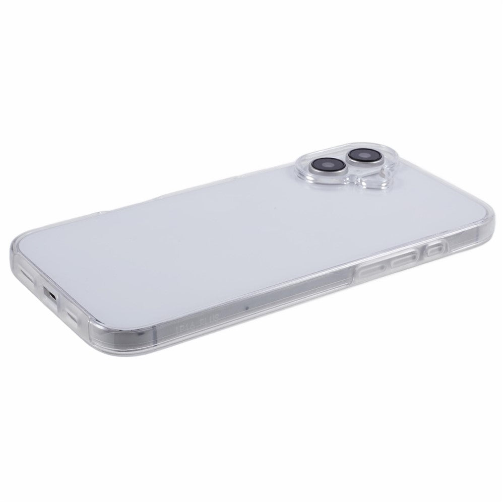 For iPhone 16 Plus Case TPU Frame Clear Acrylic Back Phone Cover with PET Film