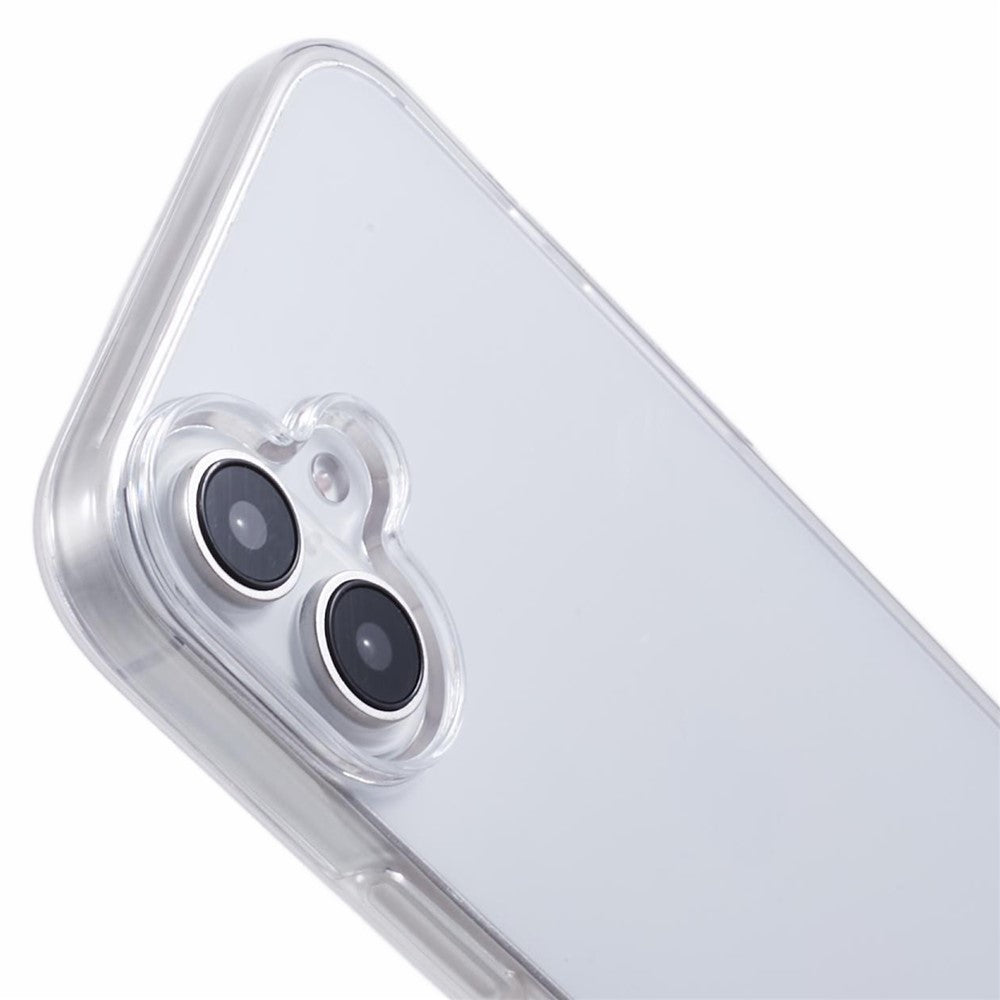 For iPhone 16 Plus Case TPU Frame Clear Acrylic Back Phone Cover with PET Film