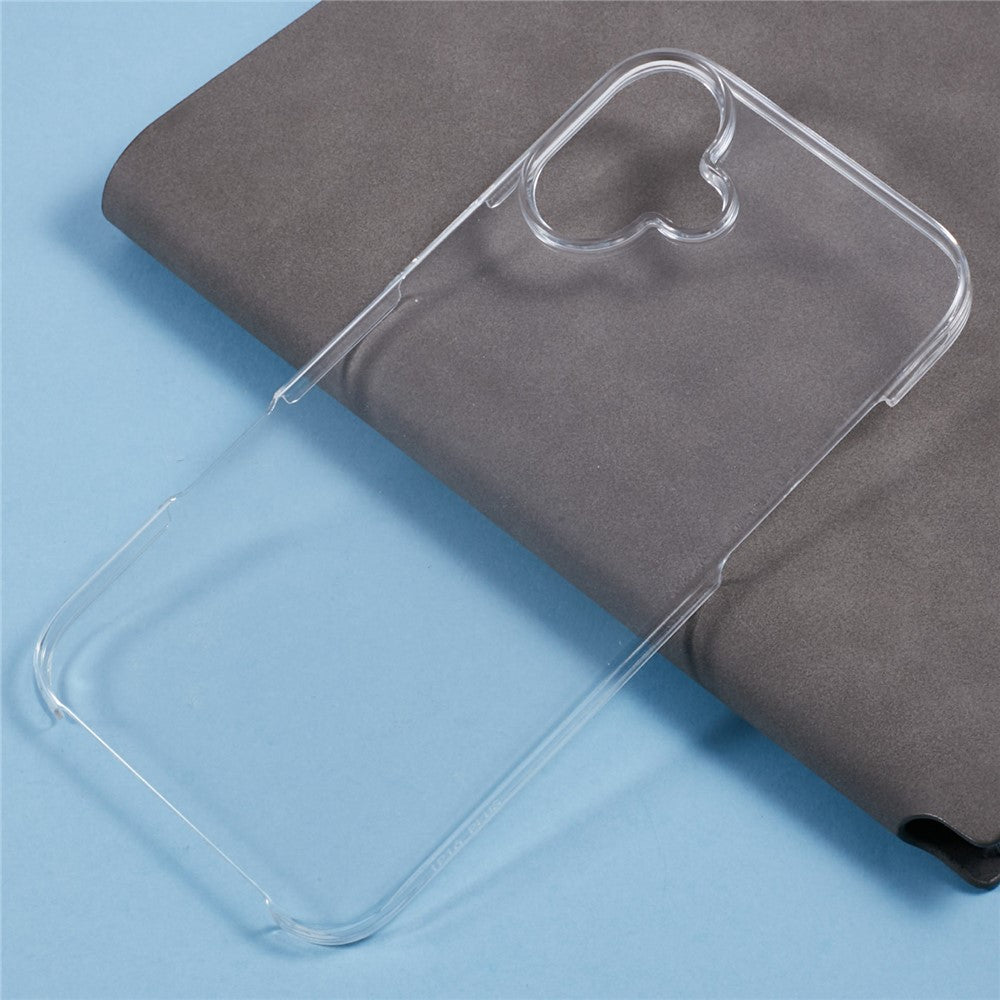For iPhone 16 Plus Case TPU Frame Clear Acrylic Back Phone Cover with PET Film