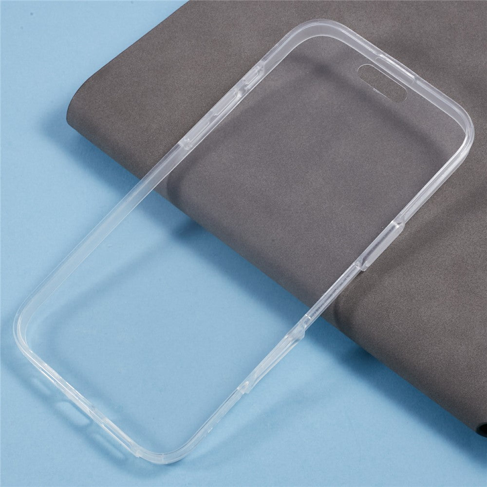 For iPhone 16 Plus Case TPU Frame Clear Acrylic Back Phone Cover with PET Film