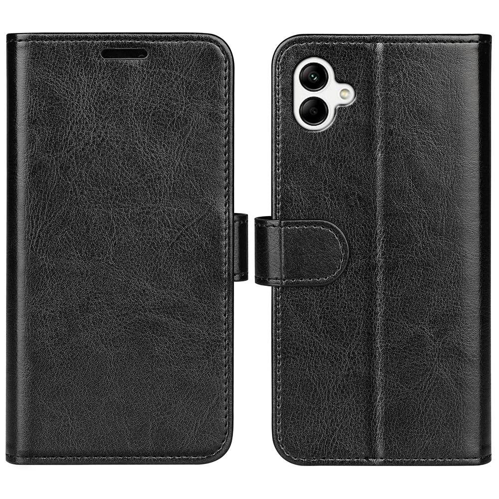 Crazy Horse tekstur faldbeskyttende pung-etui til Samsung Galaxy A04 4G (164,4 x 76,3 x 9,1 mm), foldbar stand PU-læder + TPU Folio Flip telefoncover