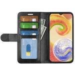 Crazy Horse tekstur faldbeskyttende pung-etui til Samsung Galaxy A04 4G (164,4 x 76,3 x 9,1 mm), foldbar stand PU-læder + TPU Folio Flip telefoncover