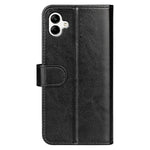 Crazy Horse tekstur faldbeskyttende pung-etui til Samsung Galaxy A04 4G (164,4 x 76,3 x 9,1 mm), foldbar stand PU-læder + TPU Folio Flip telefoncover