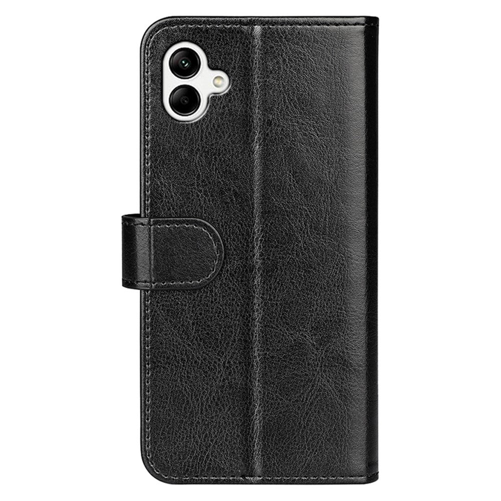 Crazy Horse tekstur faldbeskyttende pung-etui til Samsung Galaxy A04 4G (164,4 x 76,3 x 9,1 mm), foldbar stand PU-læder + TPU Folio Flip telefoncover