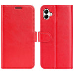 Crazy Horse tekstur faldbeskyttende pung-etui til Samsung Galaxy A04 4G (164,4 x 76,3 x 9,1 mm), foldbar stand PU-læder + TPU Folio Flip telefoncover