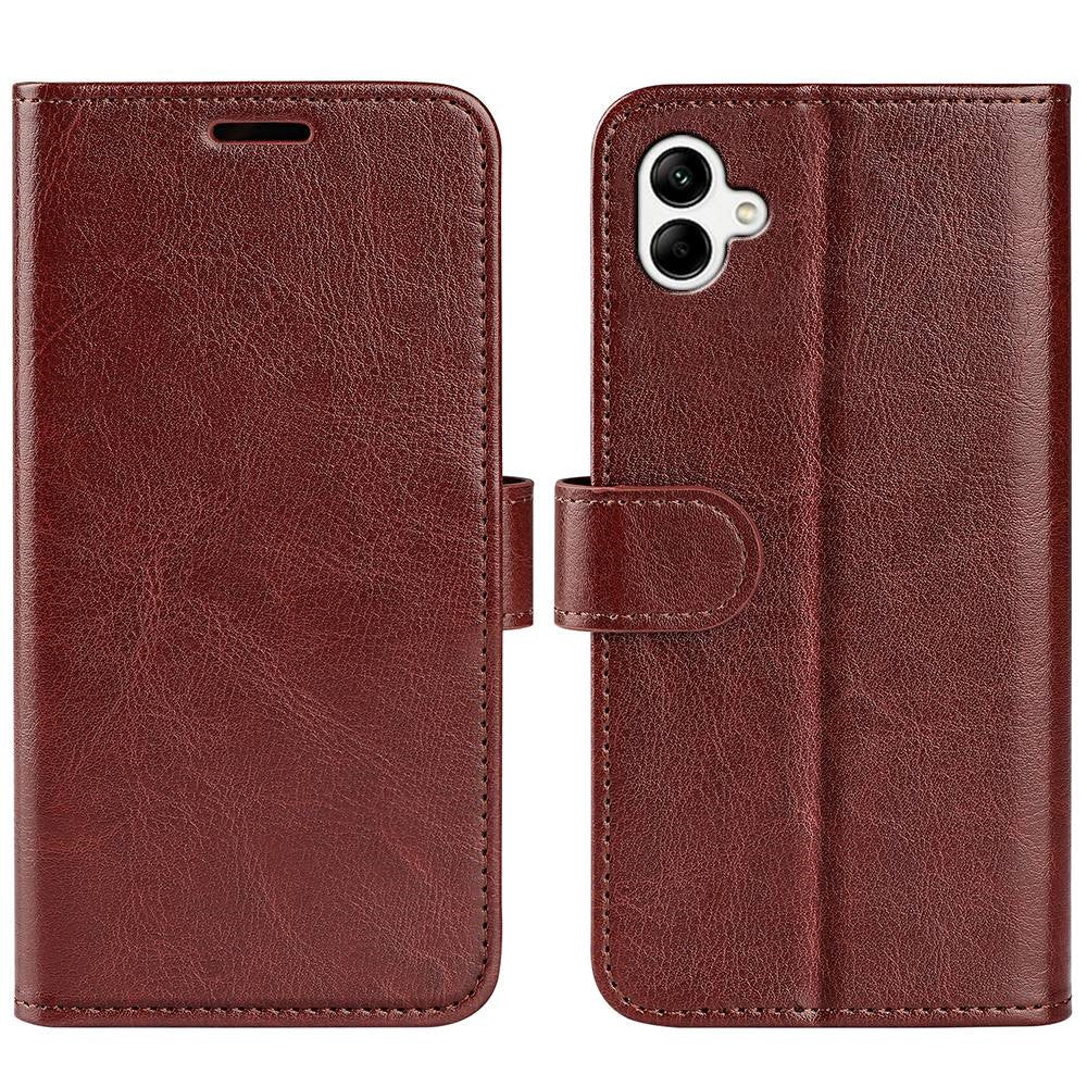 Crazy Horse tekstur faldbeskyttende pung-etui til Samsung Galaxy A04 4G (164,4 x 76,3 x 9,1 mm), foldbar stand PU-læder + TPU Folio Flip telefoncover
