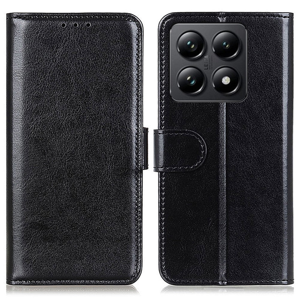 For Xiaomi 14T Pro Case Crazy Horse Texture PU Leather Phone Stand Cover