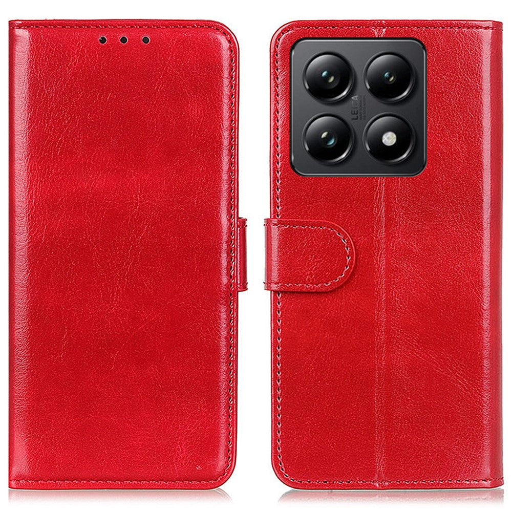 For Xiaomi 14T Pro Case Crazy Horse Texture PU Leather Phone Stand Cover