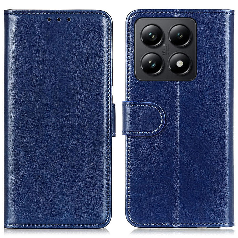 For Xiaomi 14T Pro Case Crazy Horse Texture PU Leather Phone Stand Cover