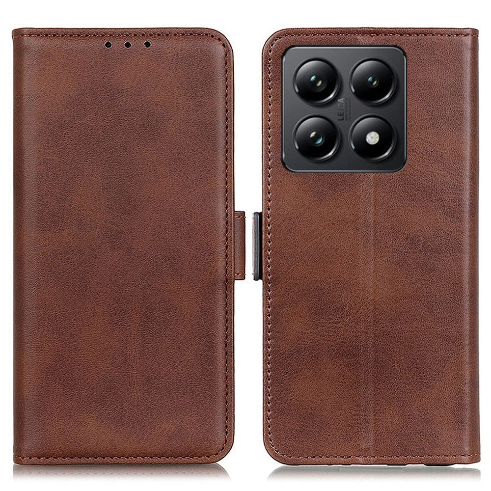 For Xiaomi 14T Pro Case Stand Cowhide Texture PU Leather Phone Cover