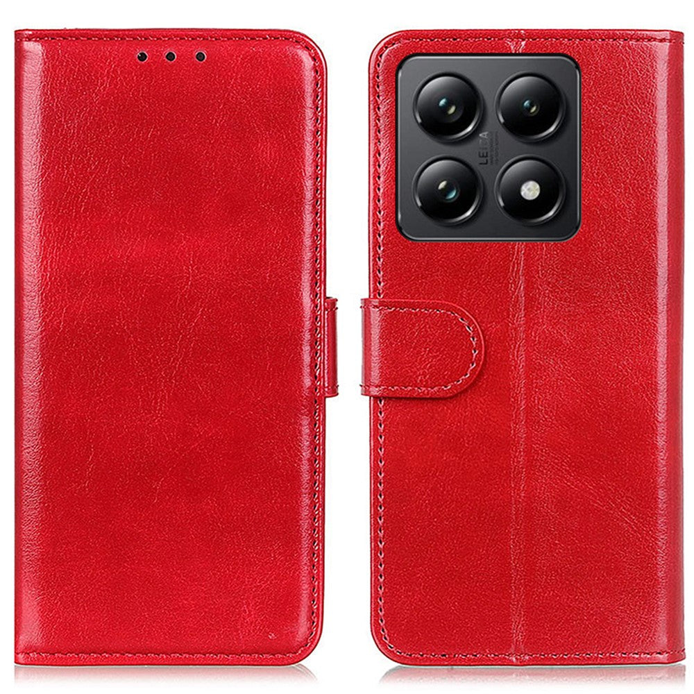 For Xiaomi 14T Case Crazy Horse Texture PU Leather Phone Stand Cover