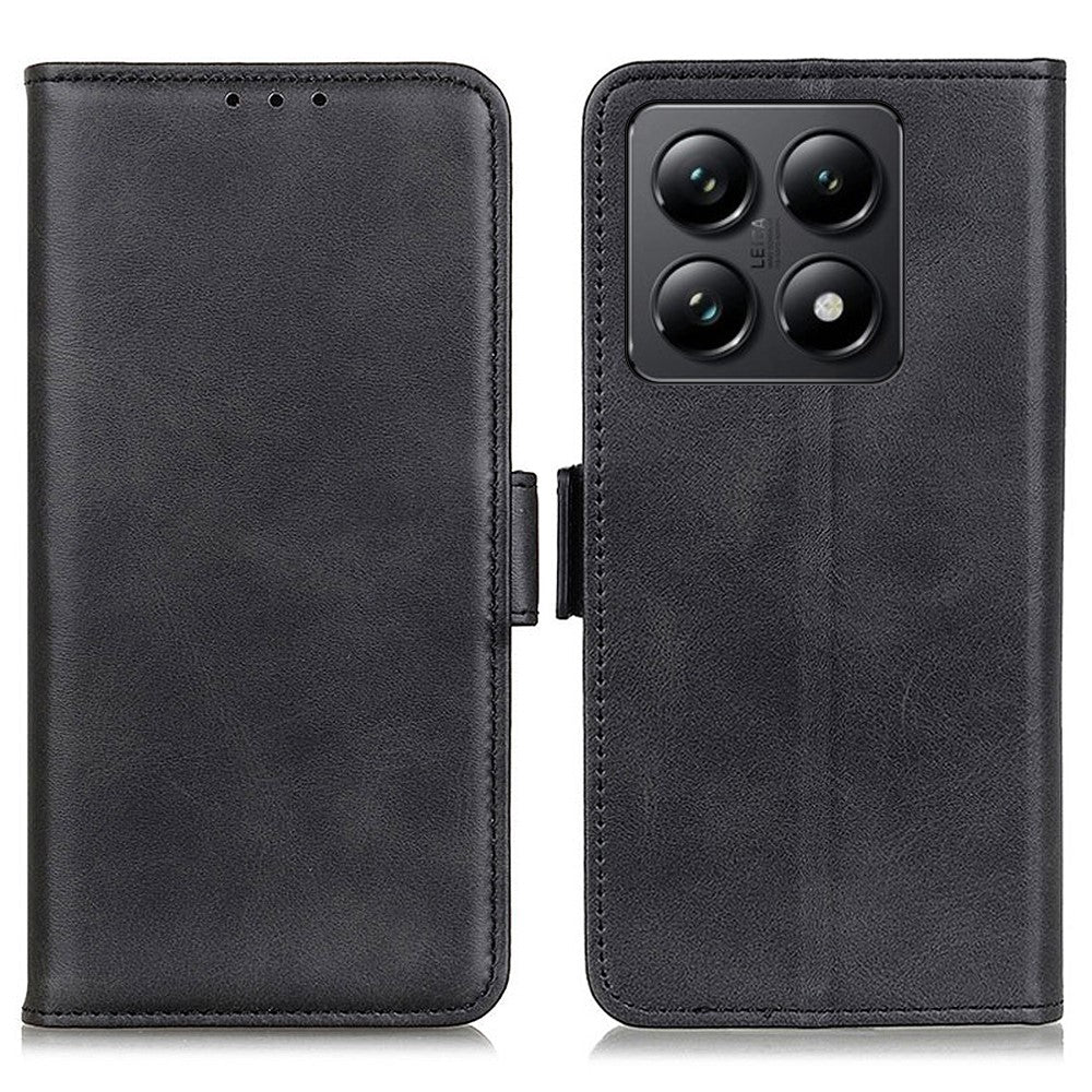 For Xiaomi 14T Case Stand Cowhide Texture PU Leather Phone Cover