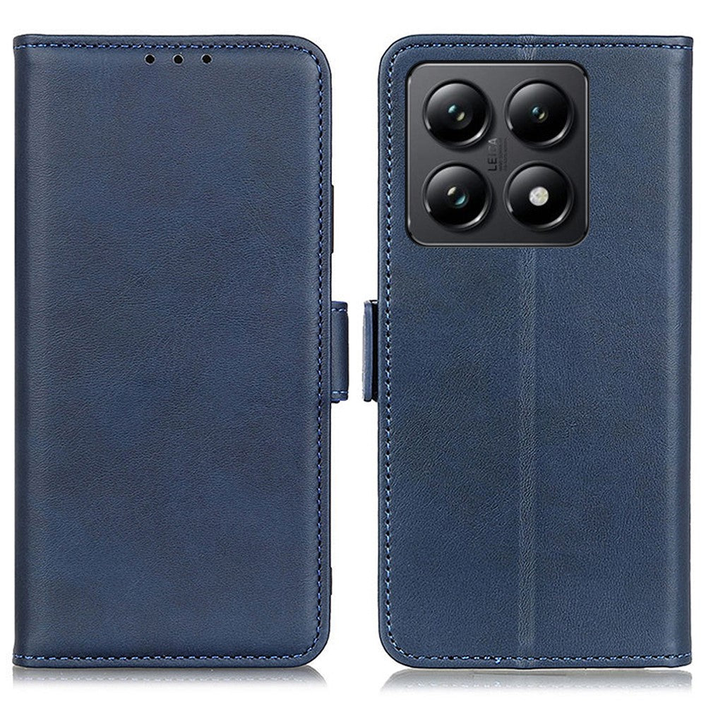 For Xiaomi 14T Case Stand Cowhide Texture PU Leather Phone Cover