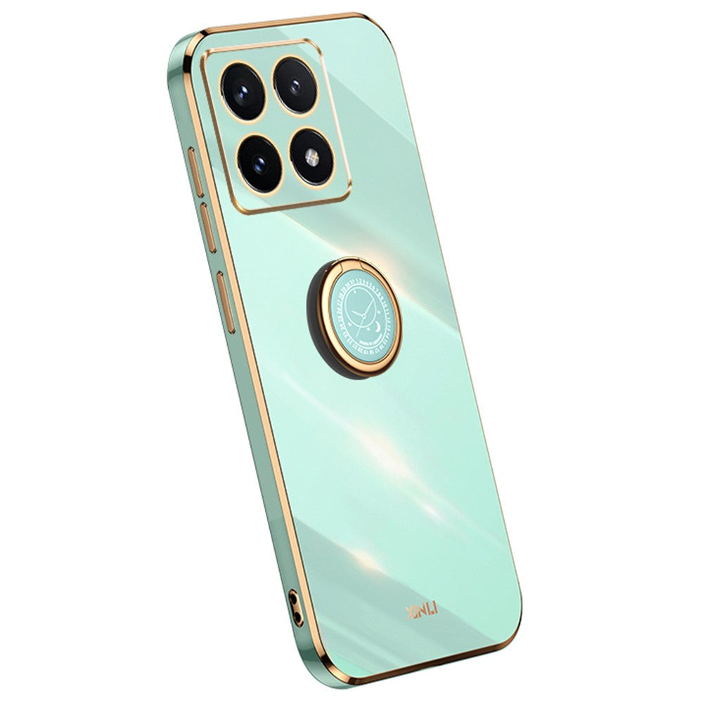XINLI For Xiaomi 14T Pro Case Ring Kickstand Electroplating TPU Phone Cover