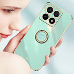 XINLI For Xiaomi 14T Pro Case Ring Kickstand Electroplating TPU Phone Cover