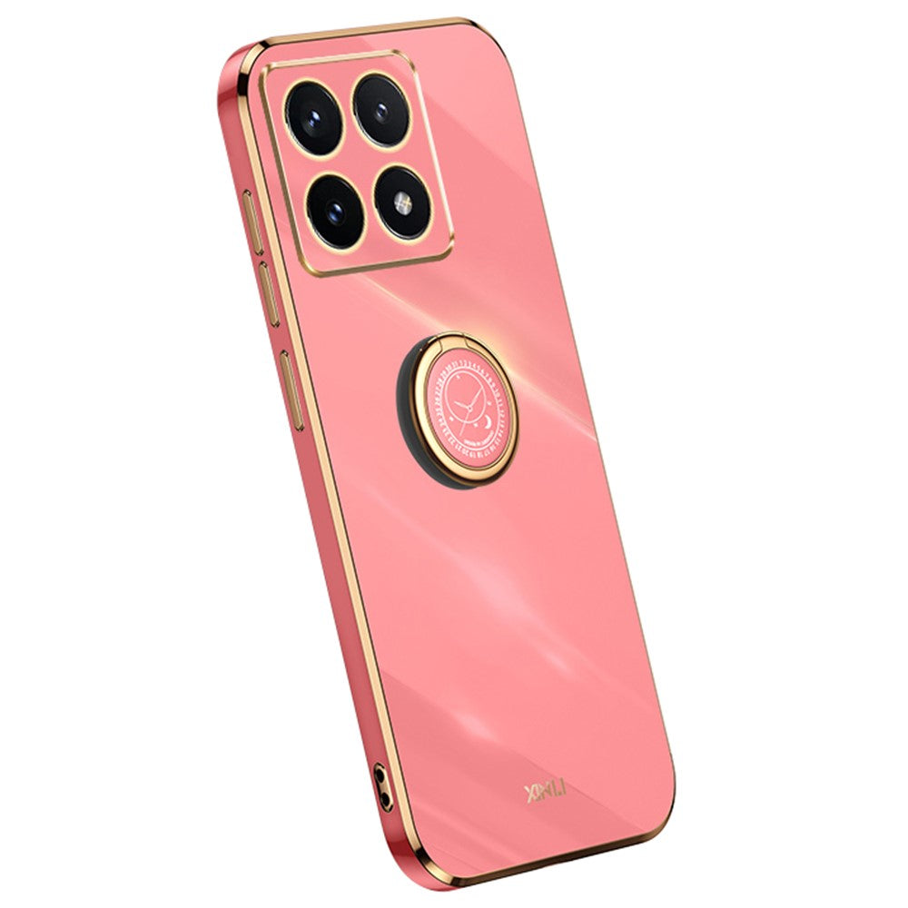 XINLI For Xiaomi 14T Pro Case Ring Kickstand Electroplating TPU Phone Cover