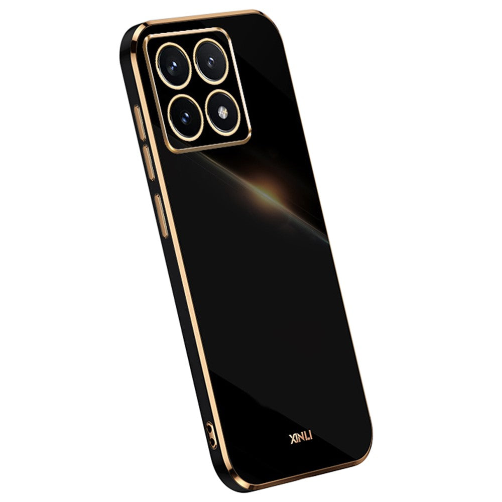 XINLI For Xiaomi 14T Pro Case TPU Phone Cover with Electroplating Frame