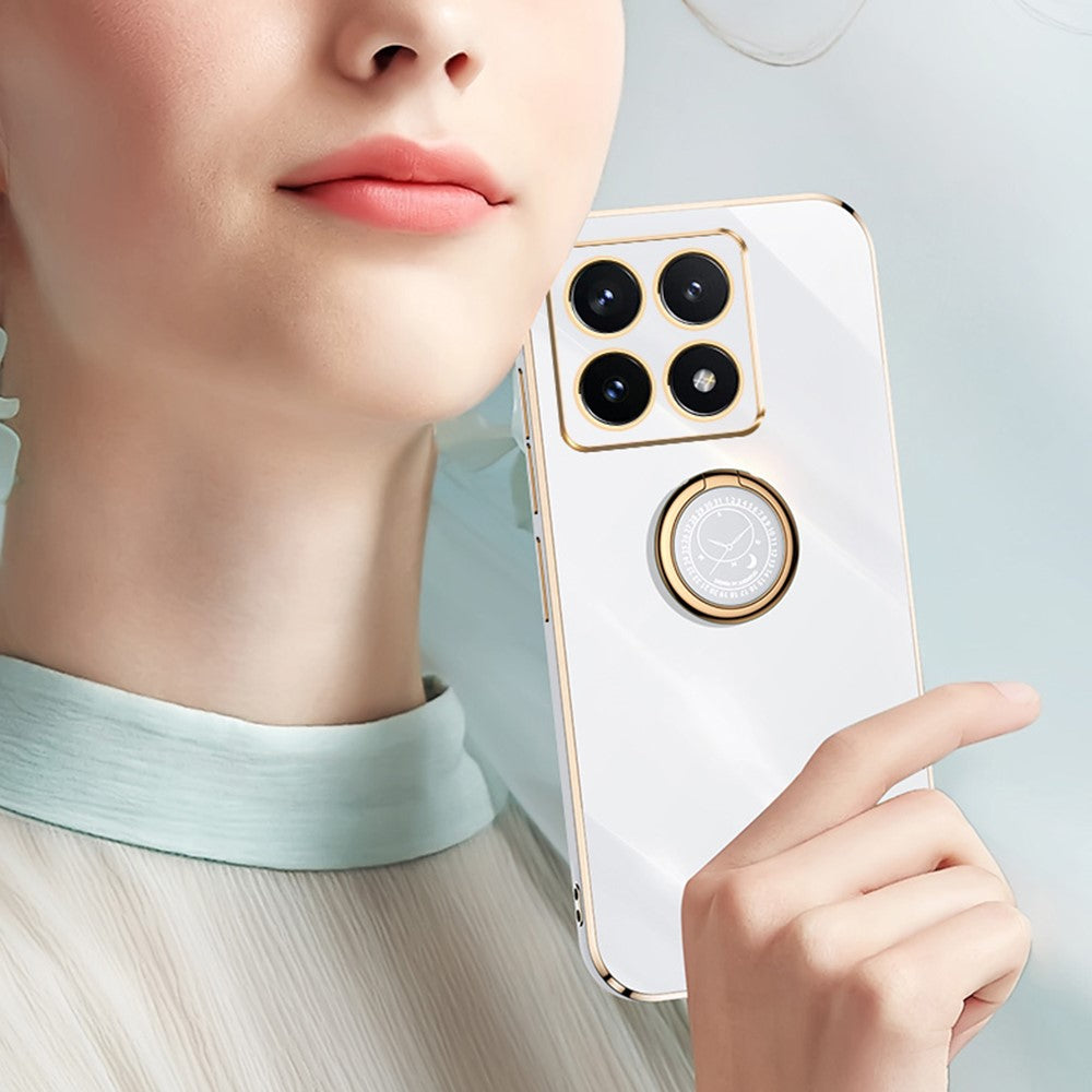 XINLI For Xiaomi 14T Case Ring Kickstand Electroplating TPU Phone Cover