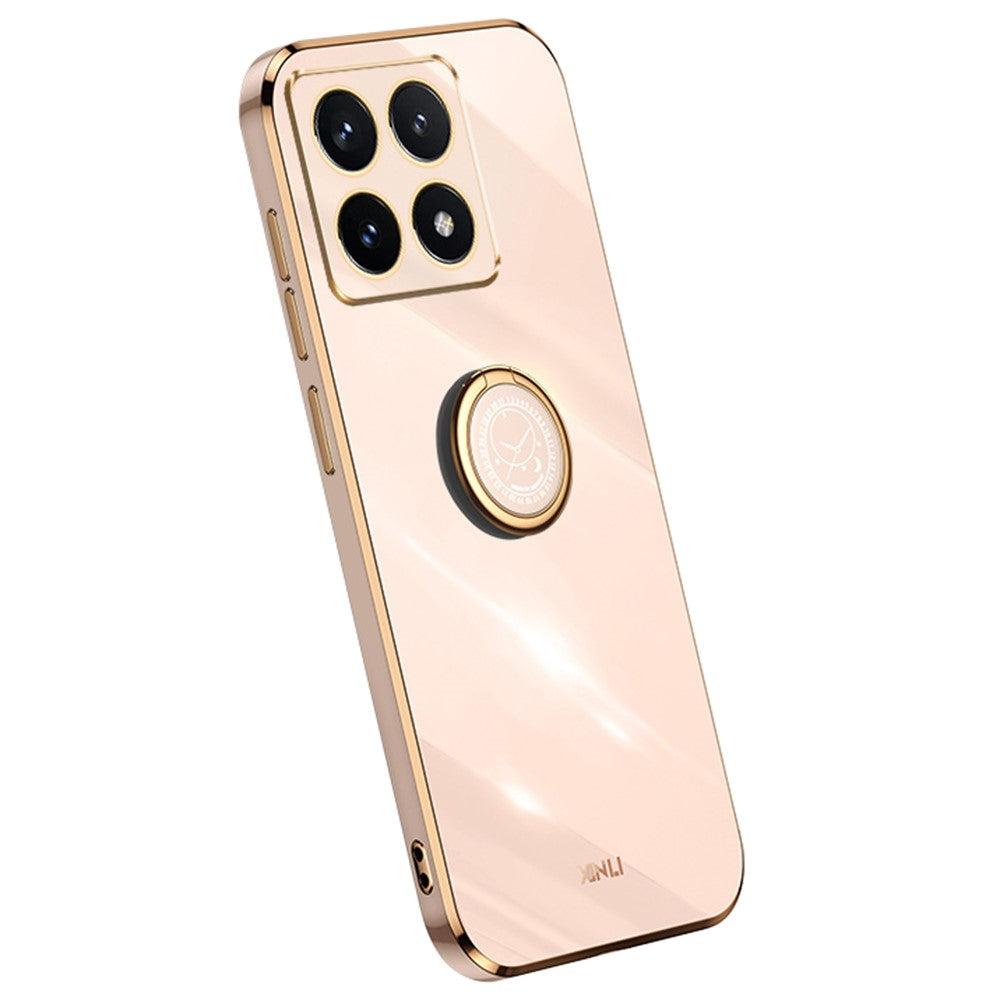 XINLI For Xiaomi 14T Case Ring Kickstand Electroplating TPU Phone Cover