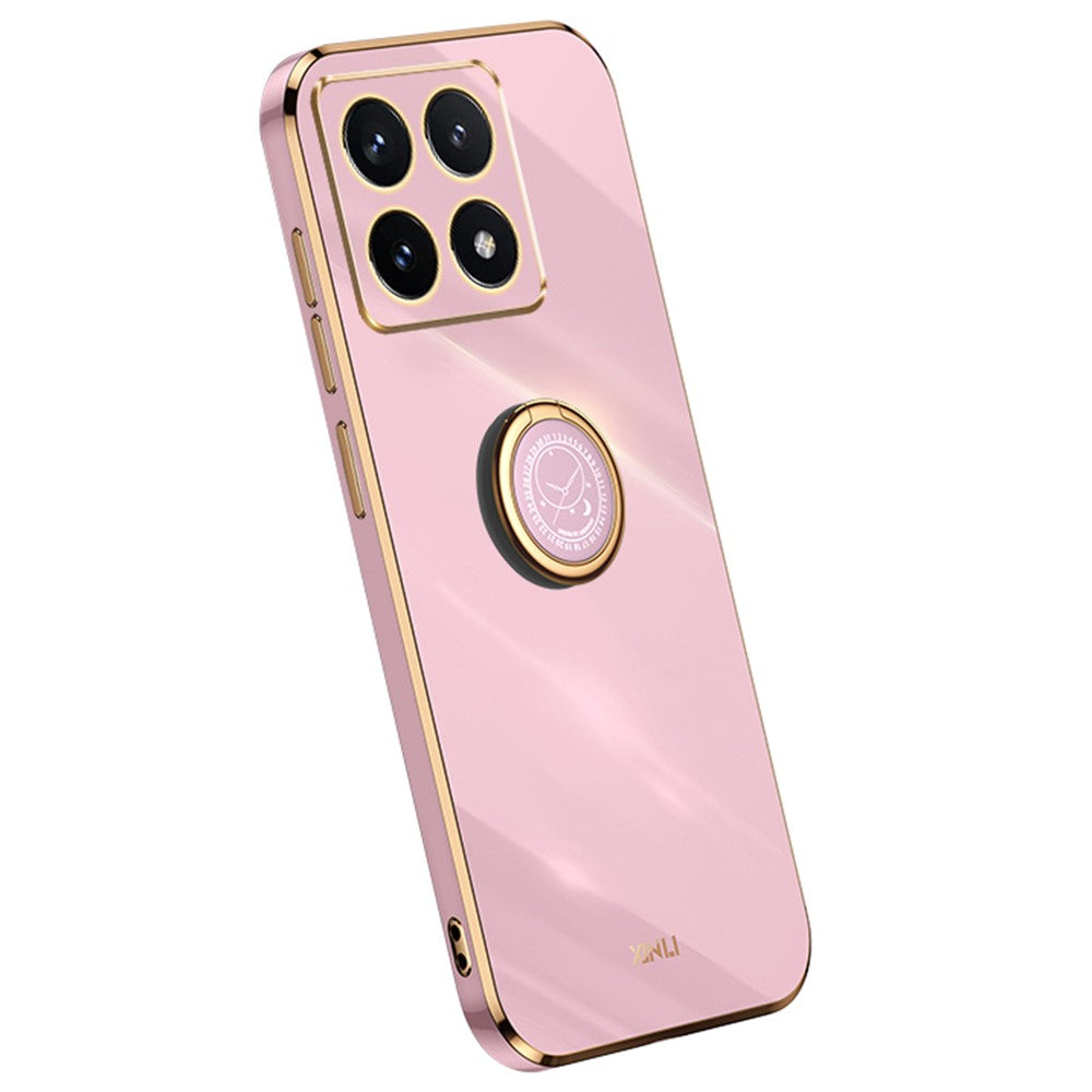 XINLI For Xiaomi 14T Case Ring Kickstand Electroplating TPU Phone Cover