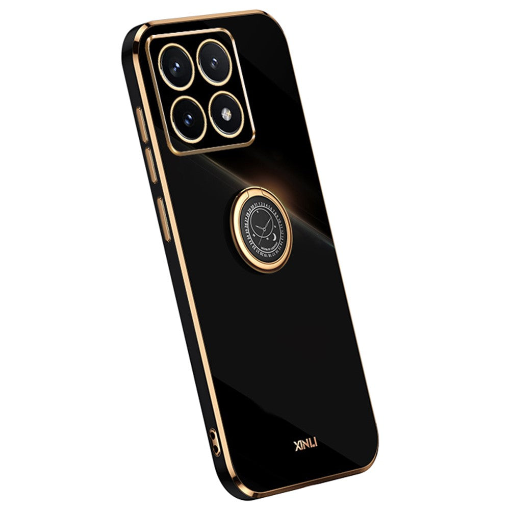 XINLI For Xiaomi 14T Case Ring Kickstand Electroplating TPU Phone Cover