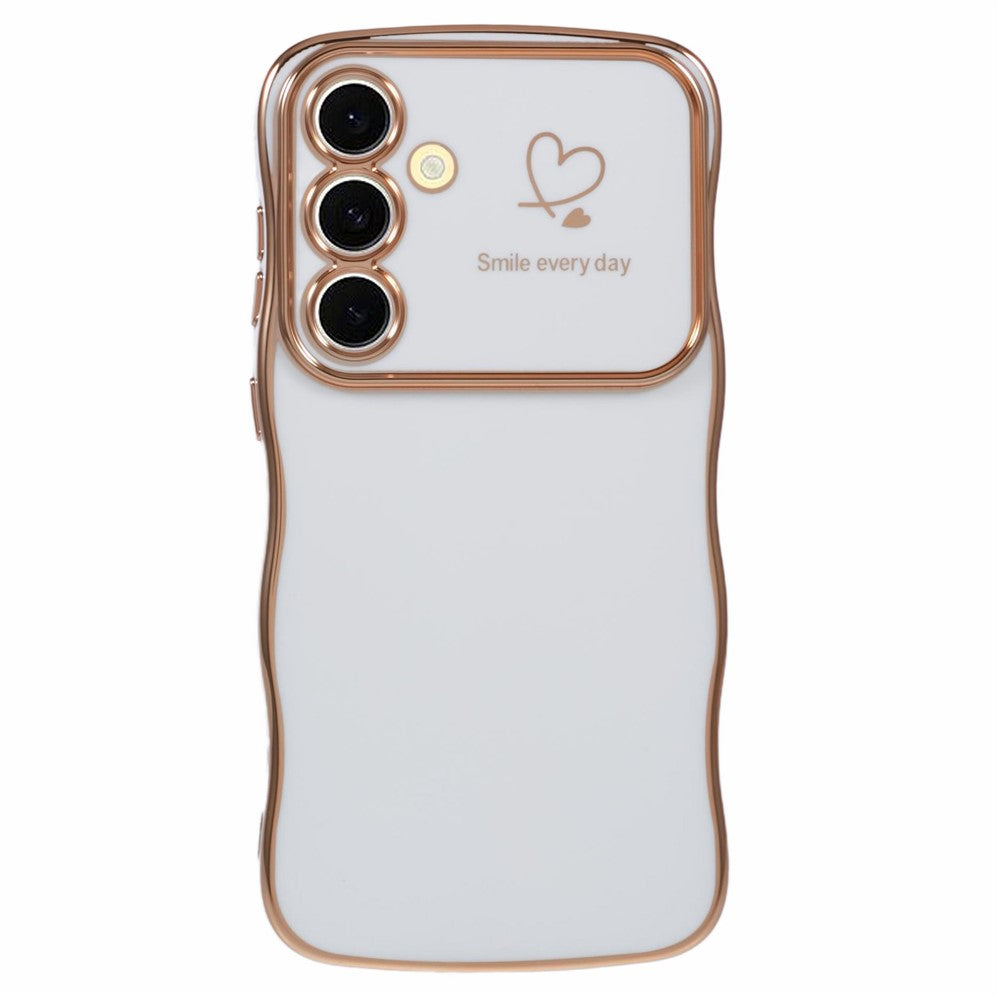 For Samsung Galaxy A34 5G Case Love Hearts TPU Phone Cover Curly Wave Frame Large Window
