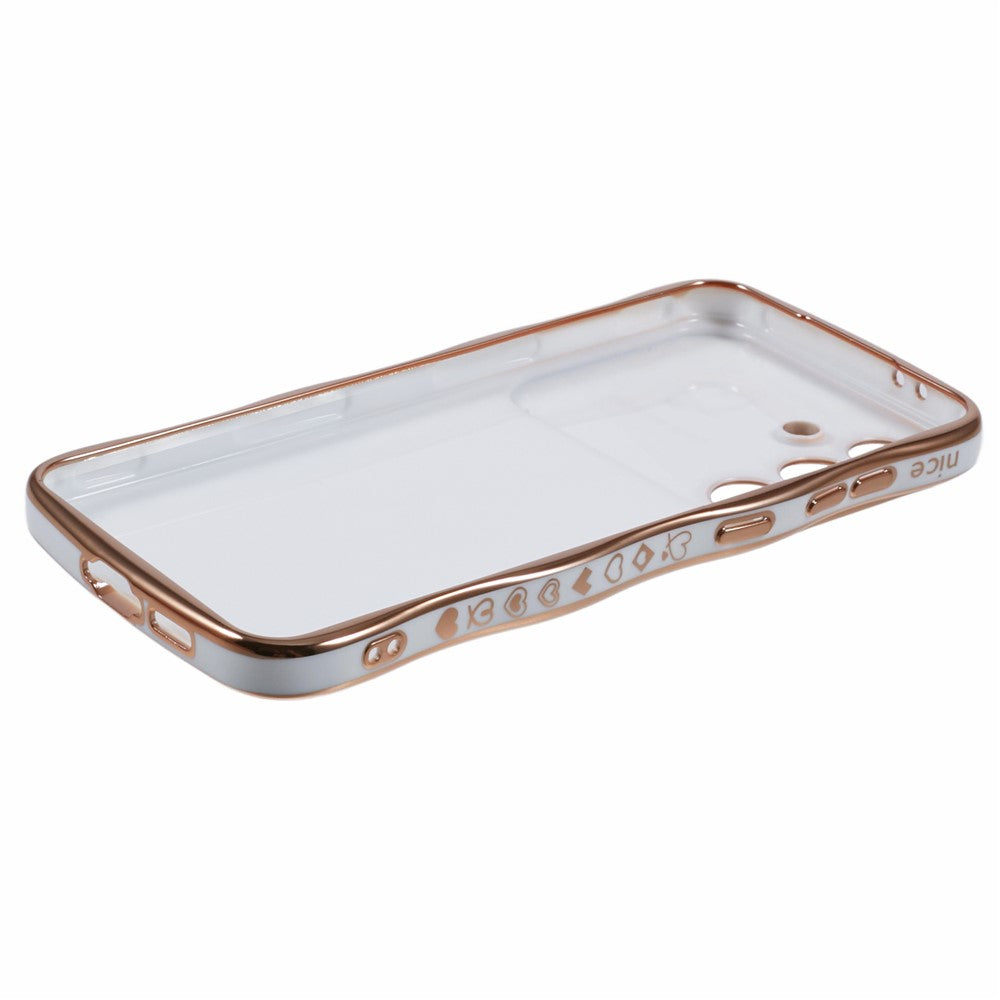 For Samsung Galaxy A34 5G Case Love Hearts TPU Phone Cover Curly Wave Frame Large Window