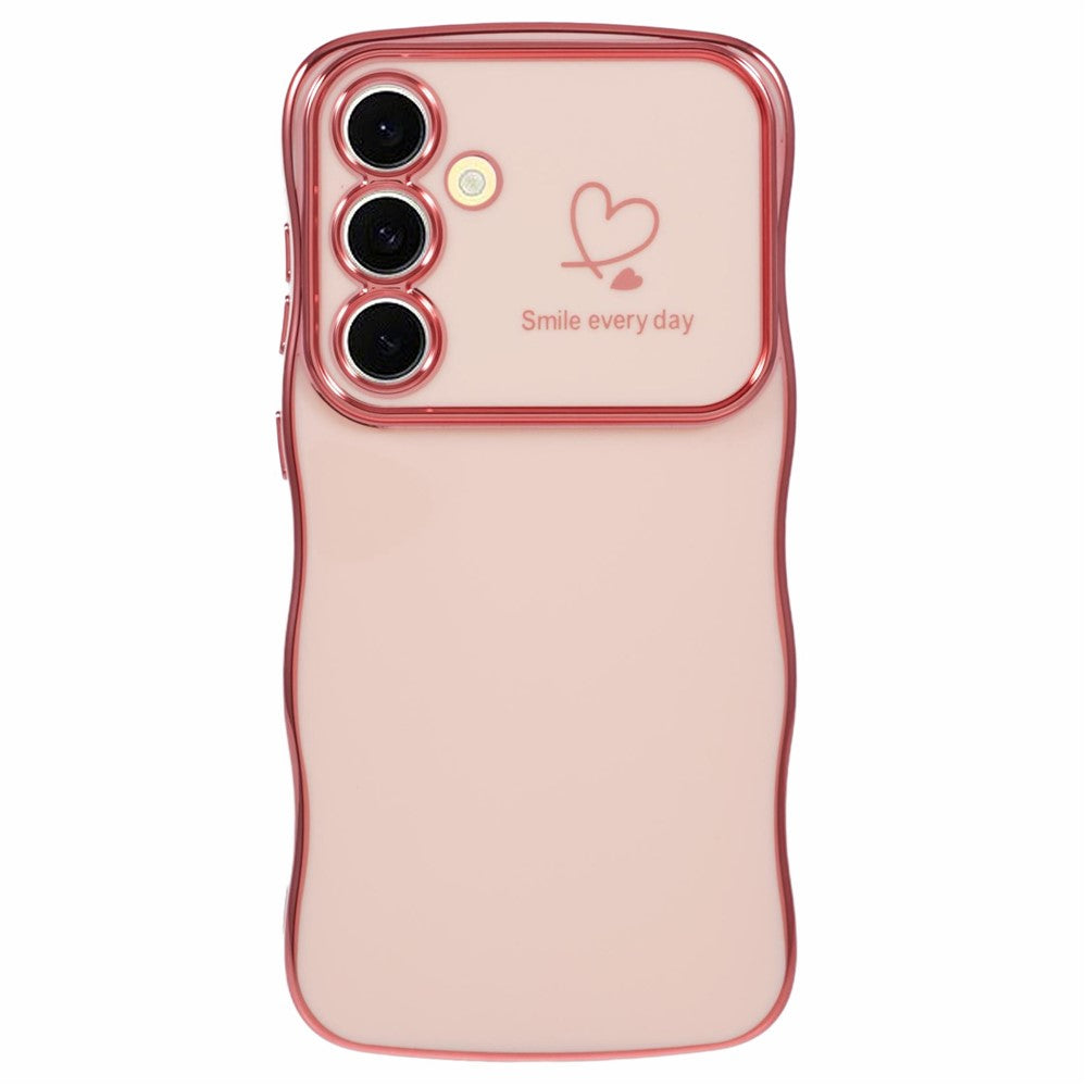 For Samsung Galaxy A34 5G Case Love Hearts TPU Phone Cover Curly Wave Frame Large Window