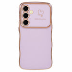 For Samsung Galaxy A34 5G Case Love Hearts TPU Phone Cover Curly Wave Frame Large Window