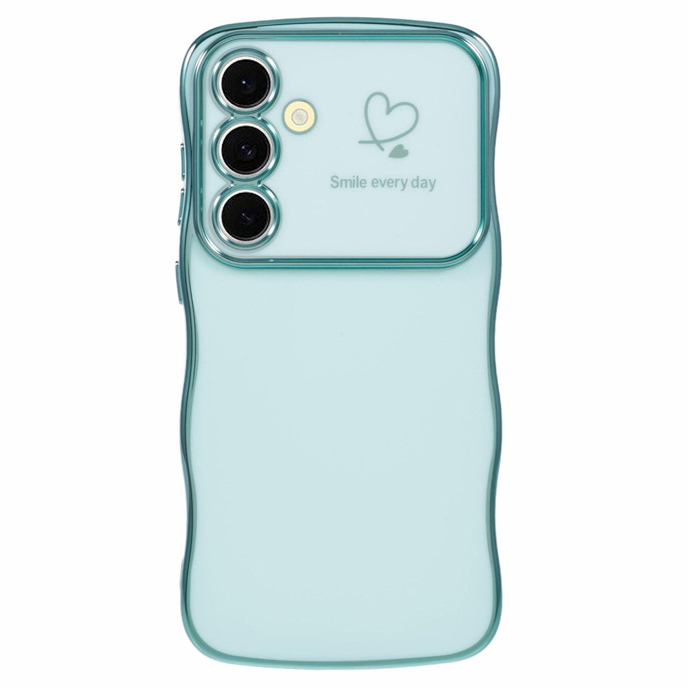 For Samsung Galaxy A34 5G Case Love Hearts TPU Phone Cover Curly Wave Frame Large Window