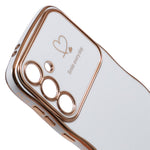 For Samsung Galaxy A55 5G Case Love Hearts TPU Phone Cover Curly Wave Frame Large Window