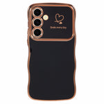 For Samsung Galaxy A55 5G Case Love Hearts TPU Phone Cover Curly Wave Frame Large Window