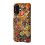 For iPhone 16 Case Flower Printing Stand PU Leather Protective Phone Cover