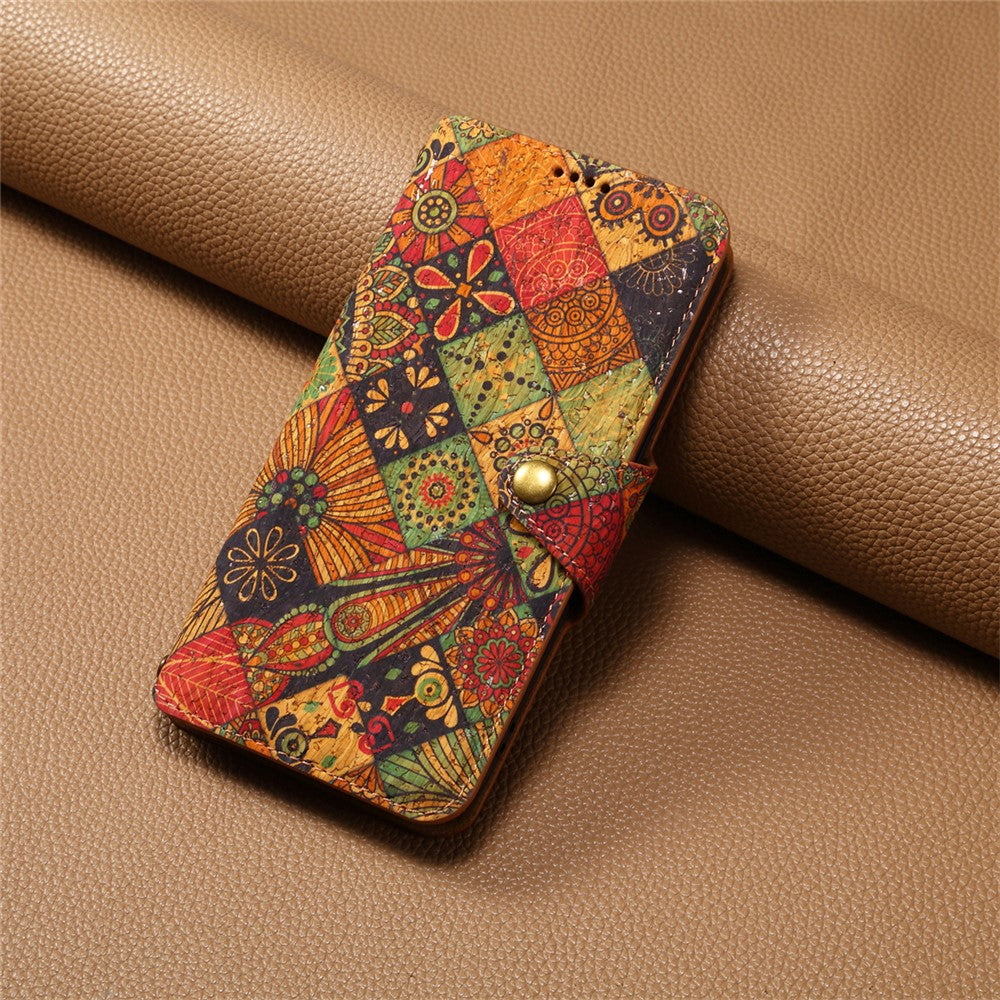 For iPhone 16 Case Flower Printing Stand PU Leather Protective Phone Cover