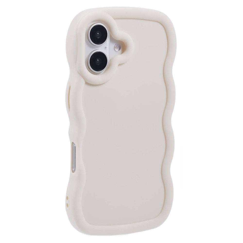 XL Series For iPhone 16 Plus Case TPU Protective Phone Cover Unique Curly Wave Frame