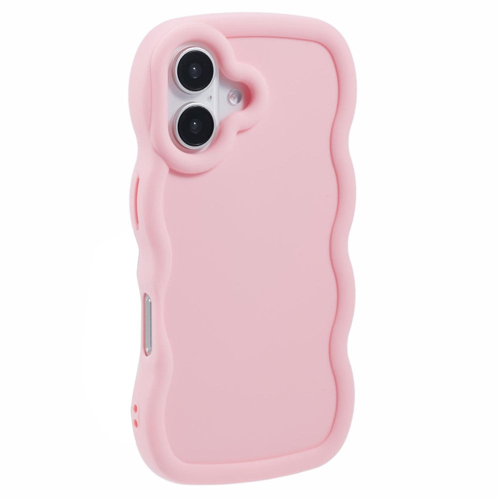 XL Series For iPhone 16 Plus Case TPU Protective Phone Cover Unique Curly Wave Frame