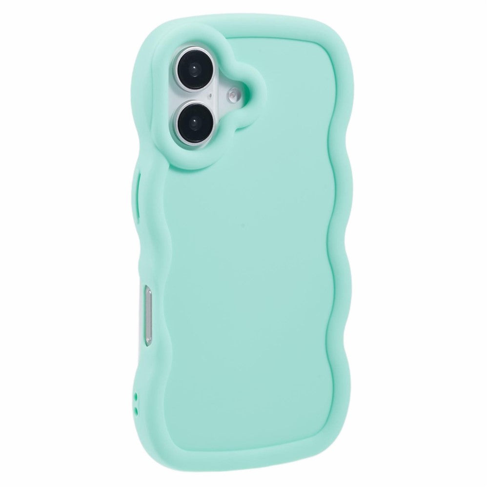 XL Series For iPhone 16 Plus Case TPU Protective Phone Cover Unique Curly Wave Frame