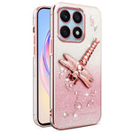 KADEM For Xiaomi 14T Case Dragonfly Kickstand TPU Flowers Glitter Phone Cover
